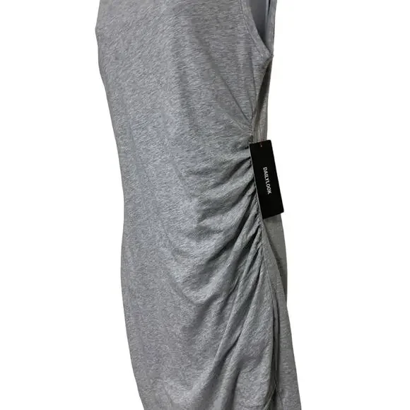 NWT! Bobi LA  Ruched Side Surplice Tank Dress Womens Size L - Picture 5 of 10